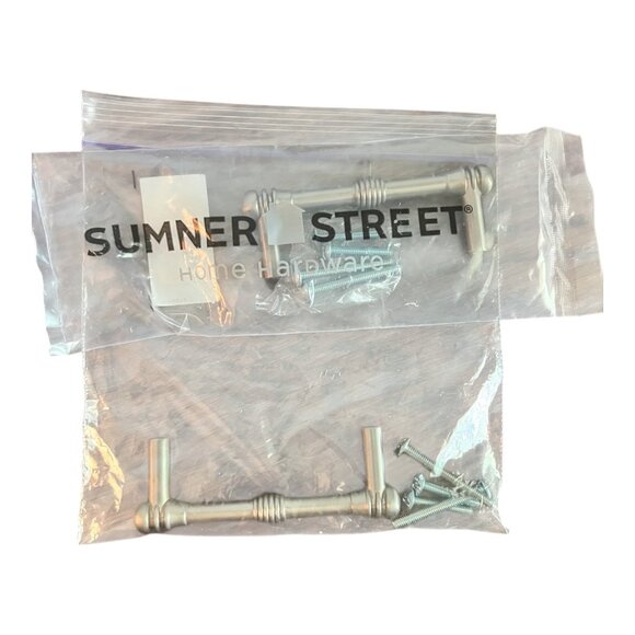Sumner Street Charlotte Satin Nickel Drawer Pulls 3-1/4 In With Screws Set Of 2 - Picture 1 of 3